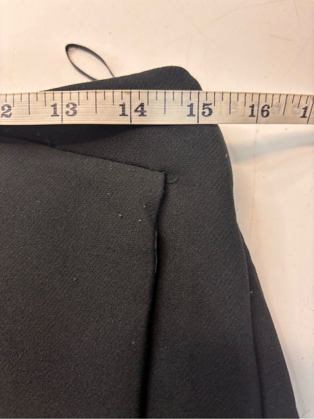 Zara Faux Wrap Front Black Mini Skort with Sleek Asymmetrical Hem, size L - Picture 12 of 13